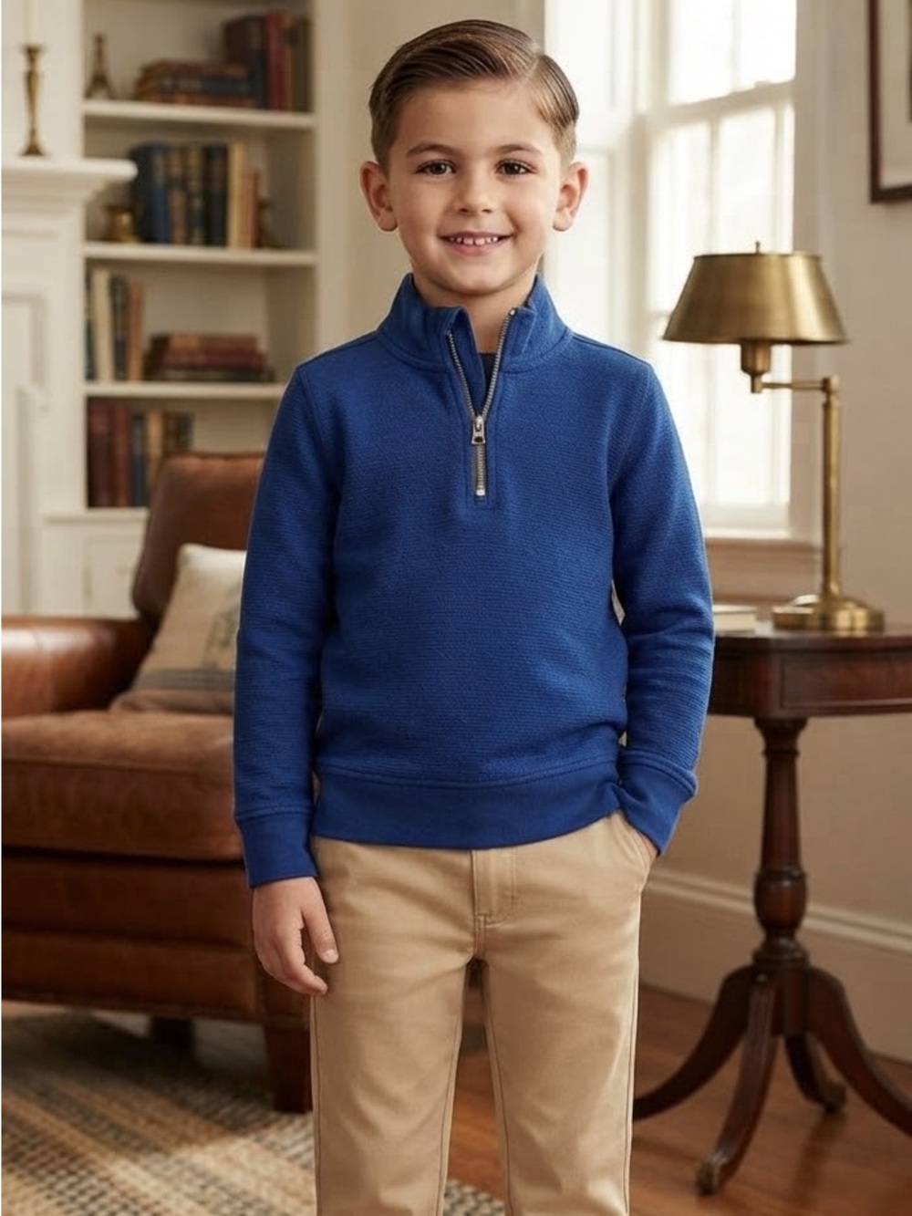 Nordstrom• Quarter Zip Kids Long Sleeve Sweatshirt, Size 5, NWOT